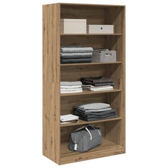 Berkfield Home Wardrobe Artisian Oak 100x50x200 cm Engineered Wood in Brown | Size: 100 x 50 x 200 cm