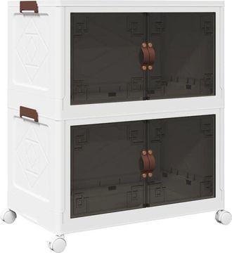 vidaXL Vidaxl - Stackable Storage Box with Wheels 2-Tier 75 l 64x40x76 cm