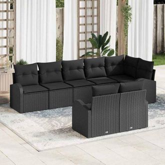 vidaXL Vidaxl - Conjunto De Sof&aacute; De Jard&iacute;n 8 Pcs 289 X 124 X 85 Cm Polirat&aacute;n