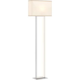 HOMCOM L&aacute;mpara De Pie Moderna 150 Cm L&aacute;mpara De Pie Para Sal&oacute;n Con Pantalla De Tela Luz Nocturna Interruptor De Pie Y Base Met&aacute;lico Blanco - Homcom