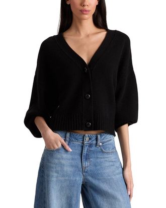 Alice & Olivia Alice + Olivia Atticus Cropped Boxy Cashmere Cardigan