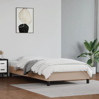 vidaXL Estructura Cama Sin Colch&oacute;n Cuero Sint&eacute;tico Capuchino 100x200cm Vidaxl