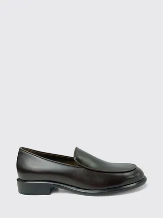 Khaite Miles Smooth Leather Loafers with Round Toe and Raised Apron