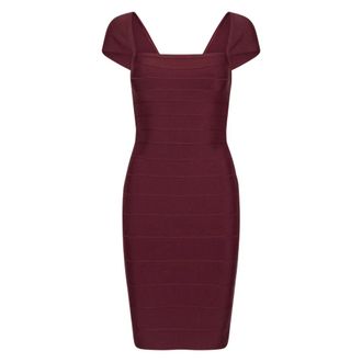Rotate Midi Gebreide Jurk - Dames - Kleedjes - Rood - XS - Kleedjes