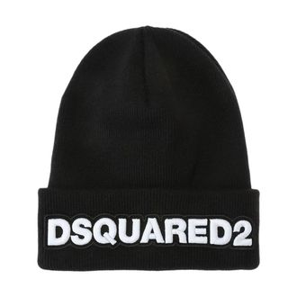 Dsquared2 Beanies, male, Black, Size: ONE SIZE Wool Beanie