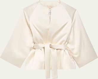 Another Tomorrow Padded Self-Tie Wrap Coat