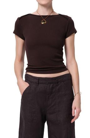 Citizens Of Humanity Waffle Knit Cotton Baby Tee in Chocolate at Nordstrom, Size X-Small