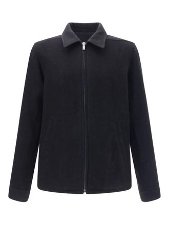 Rick Owens pointed-collar zip-front shirt jacket - Black