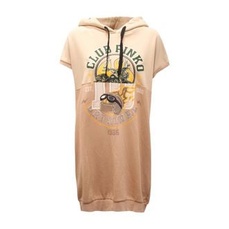 Pinko Pinko, Kleedjes, Dames, Beige, L, Katoen, Maxi Felpa Statistica
