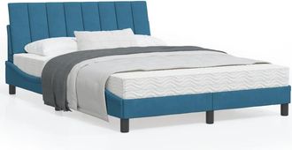 vidaXL Vidaxl - Estructura De Cama Con Luces Led Terciopelo Azul 120x200 Cm