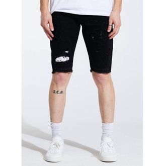 Embellish Loki Shorts In Black Distressed