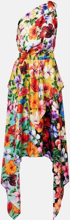 Dolce & Gabbana Abito midi monospalla in seta