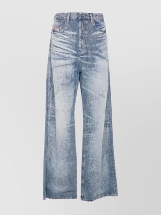 Diesel denim high-rise wide-leg jeans