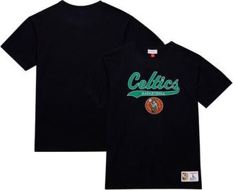 Mitchell & Ness Mens Mitchell & Ness Black Boston Celtics Hardwood Classics Felt Applique Slub T-Shirt at Nordstrom, Size X-Large