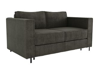 Vente-Unique Sof&aacute; cama de 3 plazas de apertura r&aacute;pida de tela texturizada verde - Cama de 140 cm - Colch&oacute;n de 20 cm - ELORYA