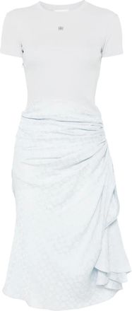 Givenchy Abito midi Bi-material con drappeggio - Blu