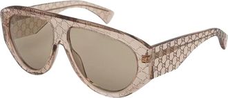 Gucci Gg2128S Zonnebril - Heren - Accessoires - Beige - Maat: 58 MM