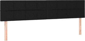 vidaXL Cabecero Con Led De Tela Negro 160x5x78/88 Cm Vidaxl