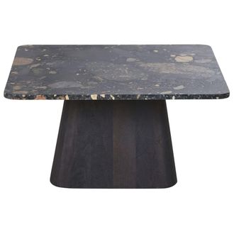 Maisons du monde Mesa de centro de piedra natural y mango negro L.80 cm