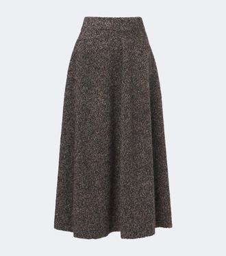 Agnona Gonna midi in cashmere, seta e lana