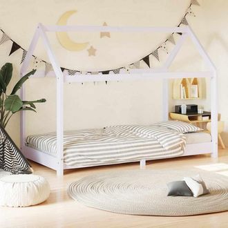 vidaXL Estructura De Cama Infantil Madera Maciza Pino Blanco 70x140 Cm Vidaxl
