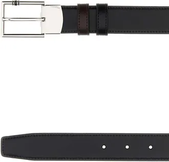 Montblanc Mens Reversible Leather Belt Black