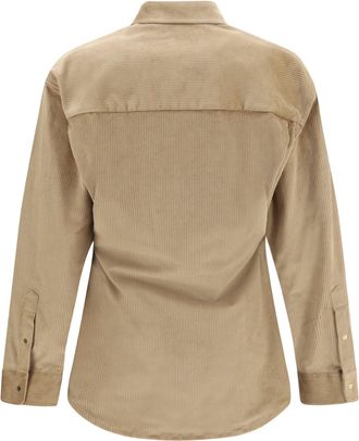 Darkpark Womens Anne Corduroy Shirt Beige Cotton; Elastane