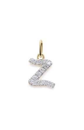 Monica Vinader Lab Grown Diamond Initial Pendant Charm in 14K Gold Z at Nordstrom