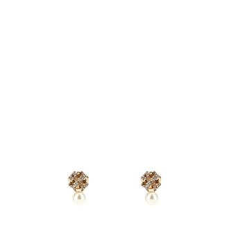 Tory Burch Moondance Logo and Pearl Stud Earrings - female - Tory Burch - Earrings - Multicolor - ONE SIZE - Accessories