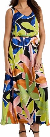 Nic+Zoe Mega Blooms Bianca Dress In Green Multi