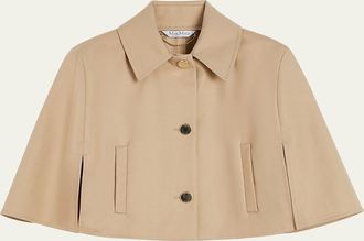 Max Mara Padre Cropped Water-Repellent Cotton Cloak