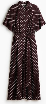 H&M Blusenkleid mit Bindeg&uuml;rtel - Brown