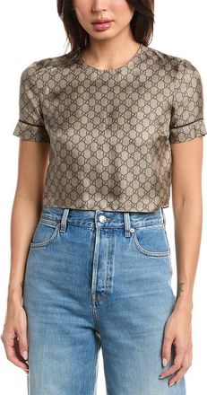 Gucci Gg Supreme Silk Twill Top