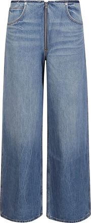 Alexander Wang Surge Low Rise Wide Leg Jeans - Dames - Loose Fit Jeans - Blauw - W27 - Katoen - Jeans