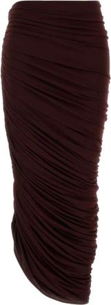 Magda Butrym Burgundy Stretch Viscose Blend Skirt - Dames - Maxi Rokken - Rood - S - Rokken