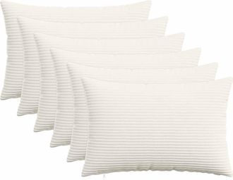 vidaXL Funda De Almohada 6 Pcs Heerlen Crema 50 X 75 Cm Pana Vidaxl