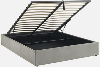 Sweeek Cama con somier abatible 160cm, acabado en pana fina