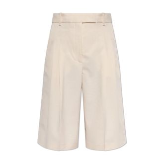 By Malene Birger Cymbaria Shorts - Dames - Korte Broeken - Beige - XS - Leer - Korte Broeken