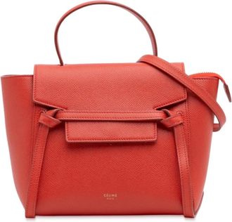 Celine Pre-owned Handbags, female, Red, Size: ONE SIZE Pre-owned Top Handle Satchel