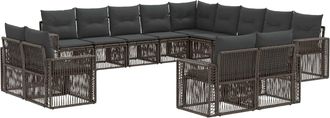 vidaXL Conjunto De Sof&aacute;s De Jard&iacute;n 13 Uds. Gris Y Gris Oscuro Vidaxl