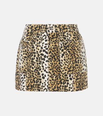 Blumarine Leopard-print cotton miniskirt