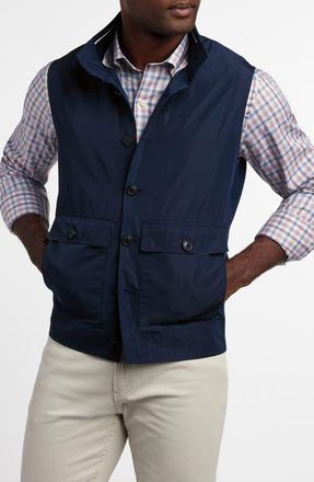 David Donahue Merino Wool Blend Flight Vest in Navy at Nordstrom, Size Xx-Large