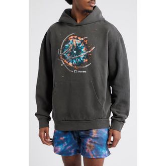 Overtime ChromeTeam Graphic Ball Print Hoodie in Black at Nordstrom, Size Xx-Large