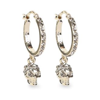 Alexander McQueen Alexander McQueen, Earrings, female, Gray, Size: ONE SIZE SKL Hoop Earrings