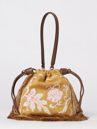 Etro Borsa Kalispera Etro in canvas con motivo floreale jacquard con frange