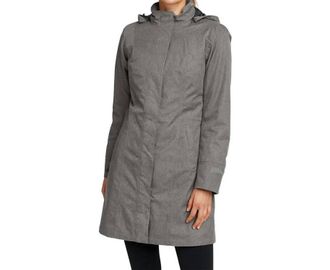 Eddie Bauer Girl On The Go Insulated Waterproof Trench Coat In Gray