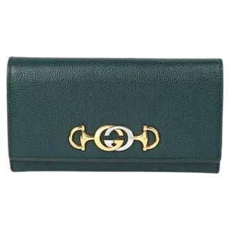 Gucci Pre-owned Wallets, female, Green, Size: ONE SIZE Pre-owned Jumi Long Wallet