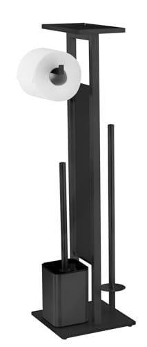 WENKO Porte-Brosse à Dents Uno Bosio Black - Support Mural Inox Noir Pour Salle De Bain