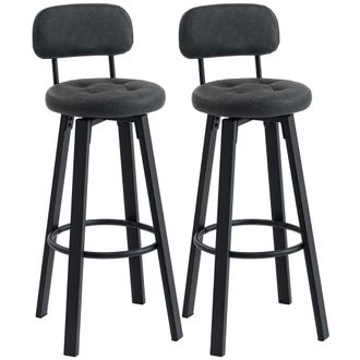 HOMCOM Taburetes de bar 35.5x43.5x98 cm gris oscuro