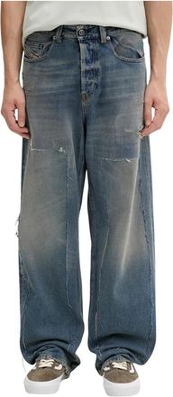 Diesel 2001 D-Macro Wide Jeans - Heren - Loose Fit Jeans - Blauw - W33 L32 - Katoen - Jeans